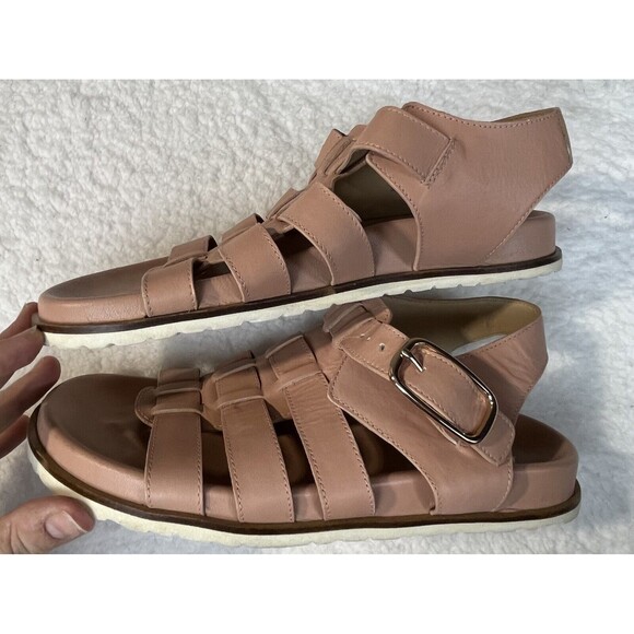 Anthropologie Sandals Womens EU 37 US 7 Fisherman Pink Buckle Shoe Boho Comfort - Picture 5 of 7